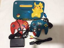 【Yellowing 】Nintendo 64 N64 Pikachu Blue Console Controller Japan