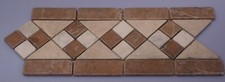 Red & Travertine Arrow Border Tiles - (22pcs per box)
