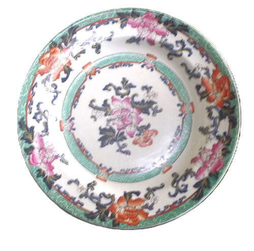 Hand painted ironstone plate - hand,