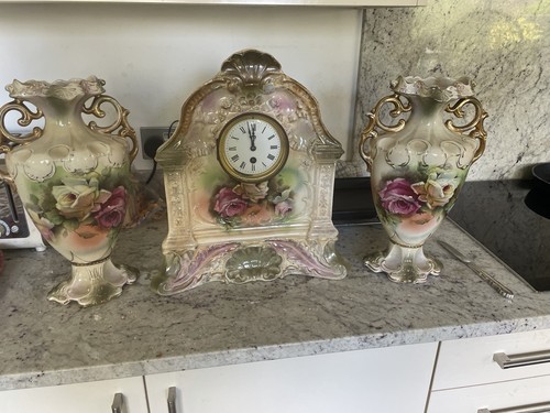 Piece mantel clock garniture - mantel,