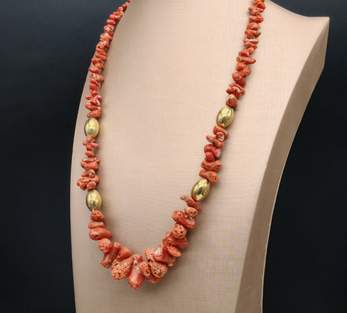 Red coral necklace - coral, for