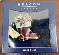 3D Santa's Boot Brass Ornament