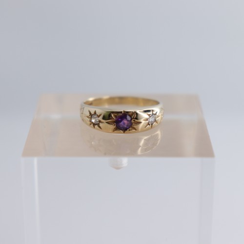 Hallmarked 9ct gold - 9ct, amethyst