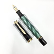 Pelikan Souveran M800 Green Stripe Fountain Pen, Medium 18k gold nib, VGC