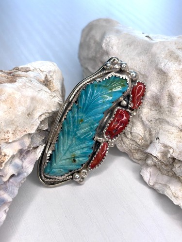 Turquoise and coral silver - and, coral,