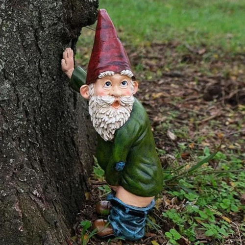 Funny garden gnome statue - funny,