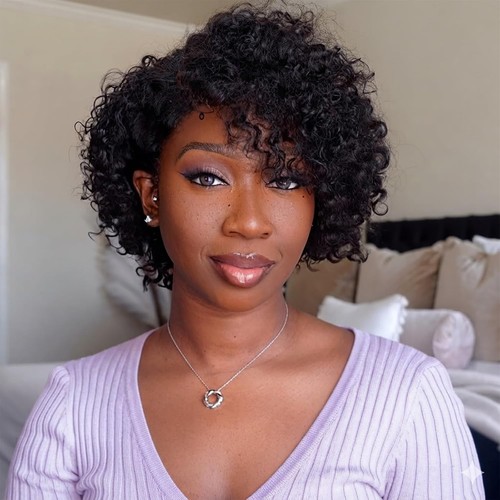 Short curly bob human hair - curly,