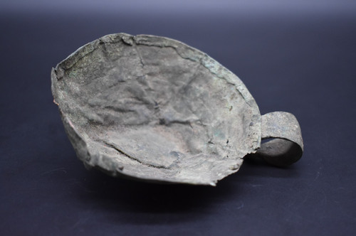 Ancient roman bronze oil lamp - oil,