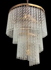 4 Light Murano Glass Diamond Spiral Chandelier, Elegant Design