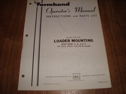 Farmhand model m401 loader - model,