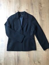 TIA BLACK BEADED SINGLE BREASTED EVENING JACKET SIZE 12