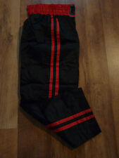 FORCE  BLACK with DOUBLE RED STRIPE  MARTIAL ARTS KICKBOXING TROUSERS  NEW