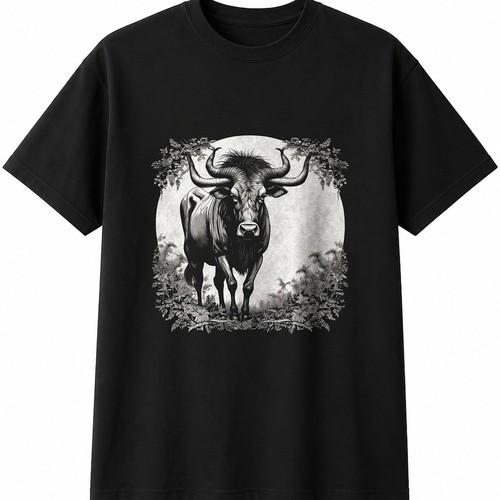 Wildebeest nature greyscale - in,