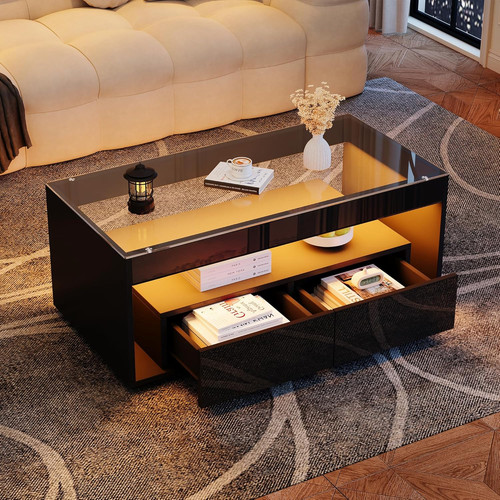Led high gloss coffee table - gloss,