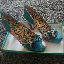 Irregular Choice Shoes Size 5 blue  Floral Heels