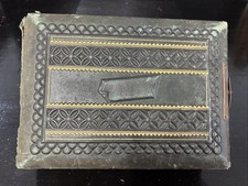 Antique Victorian Leather Bound Photo Album Containing 60 CDV Photographs