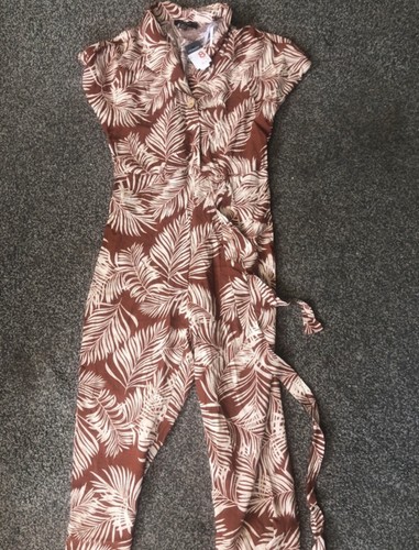 Brown summer leaf - summer, jumpsuit