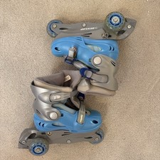 Blue and Grey Kids Roller Skates