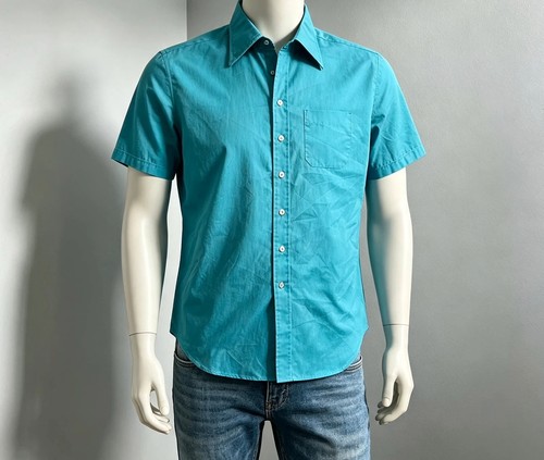 Vintage 70s shirt blue mens - vintage,