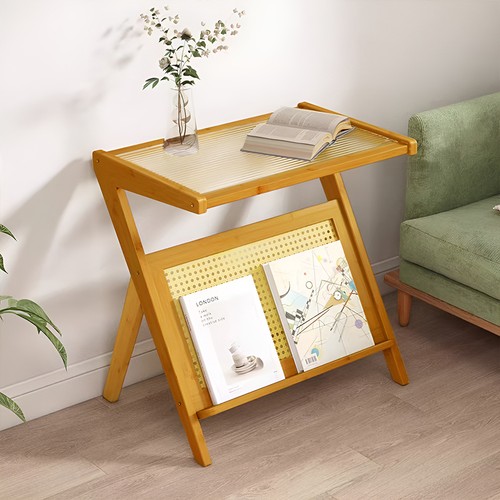 Bamboo end table side - side,