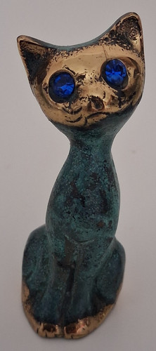 Vintage bronze cat handmade - vintage,