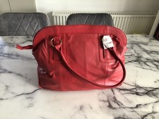 Beautiful red leather bag, NEW