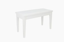 Second Hand Double Duet Piano Stool Large storage compartment, in polished white