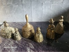 6 X Antique Victorian Brass Bells +1 Sanctuary Bell ACNVS PELICANVS LEO  AQVILA 