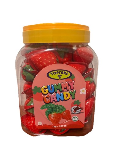 Topfare strawberry gummy candy - strawberry,