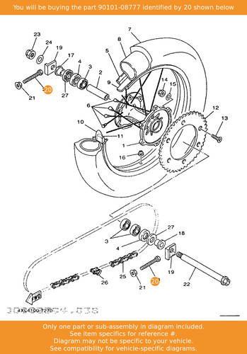 Yamaha bolt 90101 08777 oem - yamaha,
