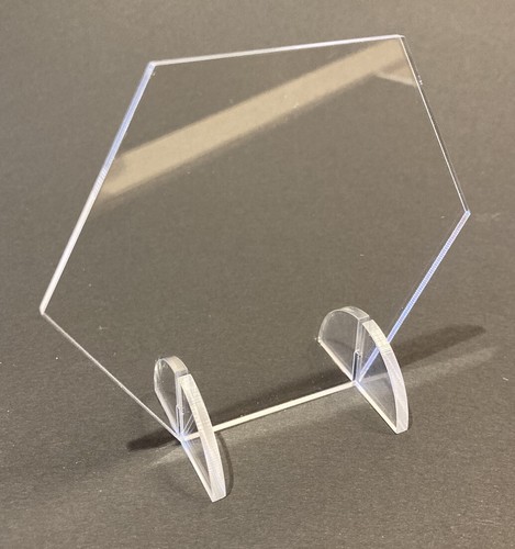 Hexagonal clear acrylic sign - hexagonal,