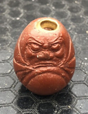 Antique Japanese Daruma monk ojime bead hand carved enro netsuke Edo Meiji ob2