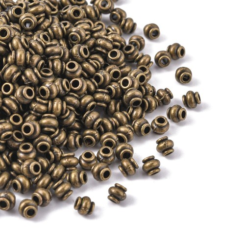 Antique bronze spacer - bronze, beads