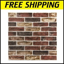 Red Brown Faux Brick 3D Wall