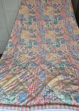 Retro Broomhill Cotton Blend Quilted Double Bed Throw 82in X 98in Cottage Core 