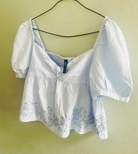 Zara light blue floral - zara, square