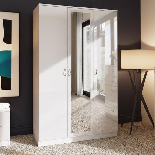 White gloss mirrored - gloss, door