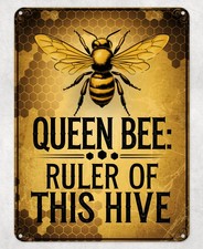 Queen Bee Ruler This Hive Metal Poster Wall Tin Sign Man Cave Shed Home Plaque