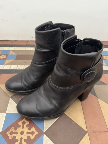 Women black leather ankle - black,