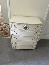 Retro Vintage French Loius Style Chest Of 5 Drawers - Gustavian Bedroom Commode