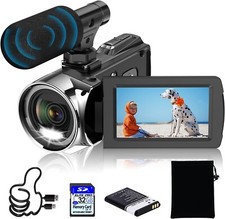 Windancy Video Camera FHD 1080P 48MP 4K Camcorder, 18X Digital Zoom 3.0 Inch