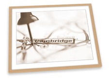 Map of Cambridge City Brown FRAMED ART PRINT Picture Poster Artwork