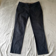 J. Lindeberg Men’s Slim Fit Cotton Chino Trousers Navy Blue Size W35 L31