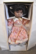 Vintage The Leonardo Collection Large Black Porcelain Doll Saffron 60cm Boxed