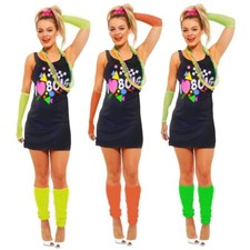 Ladies neon 80s dress 1980s - neon,