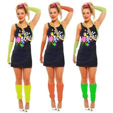 Ladies Neon 80s Dress 1980s