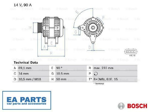Alternator for bmw e39 bosch - alternator,