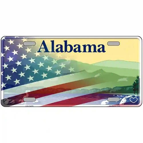 Alabama with american flag - alabama,