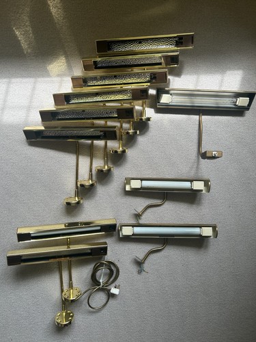 Job lot brass picture lights - picture,
