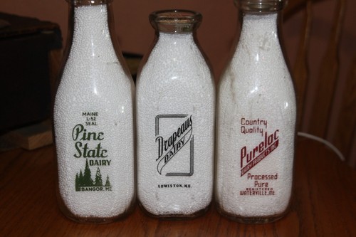 Vintage milk bottles from - milk,